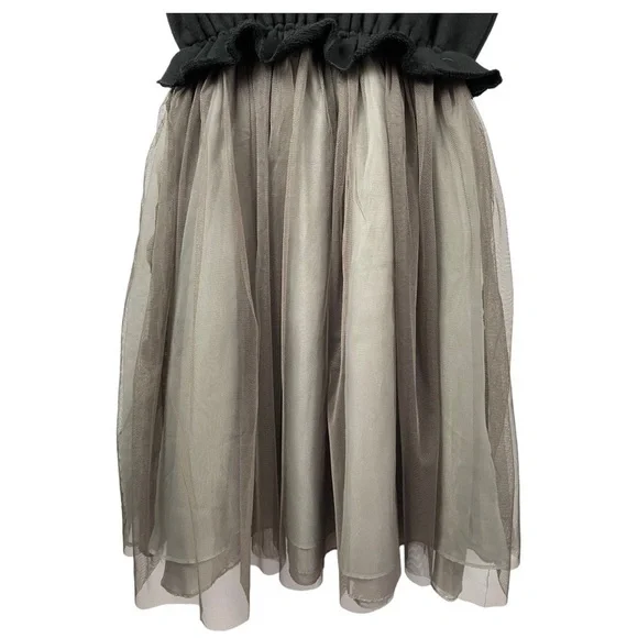 Black Knit Top with Gray Chiffon Skirt Women's Dress - Picture 6 of 8